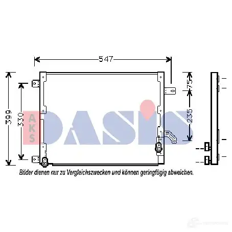 Радиатор кондиционера AKS DASIS 302140n XE D2CBZ 872770 4044455321927