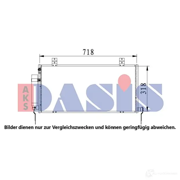 Радиатор кондиционера AKS DASIS 870037 142032n O JF9YDE 4044455501855 изображение 0