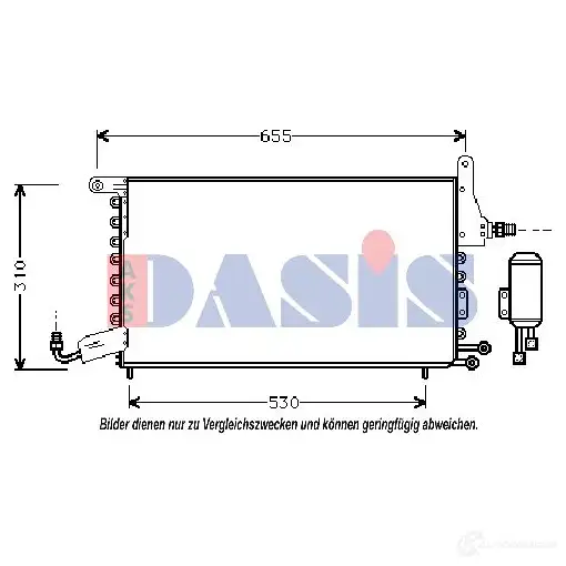 Радиатор кондиционера AKS DASIS 332060n 872941 4044455322061 T JM92KI изображение 0