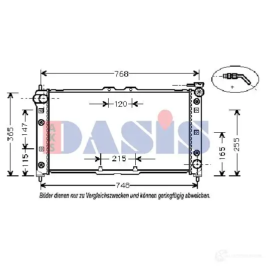 Радиатор кондиционера AKS DASIS 212960n V8WXB K7 871908 4044455321279 - Изображение 1