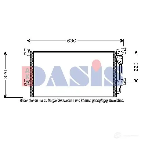 Радиатор кондиционера AKS DASIS 142004n 4044455327554 T5V FCM 870014
