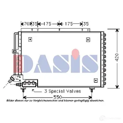 Радиатор кондиционера AKS DASIS 6109012 B7X KZ 4044455321477 222100n - Изображение 1