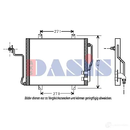 Радиатор кондиционера AKS DASIS 6PK8 T 182014n 871212 4044455326618