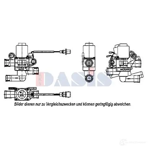 Клапан охлаждающей жидкости, кран печки AKS DASIS 810002n 878305 4044455470694 2Q OJBE