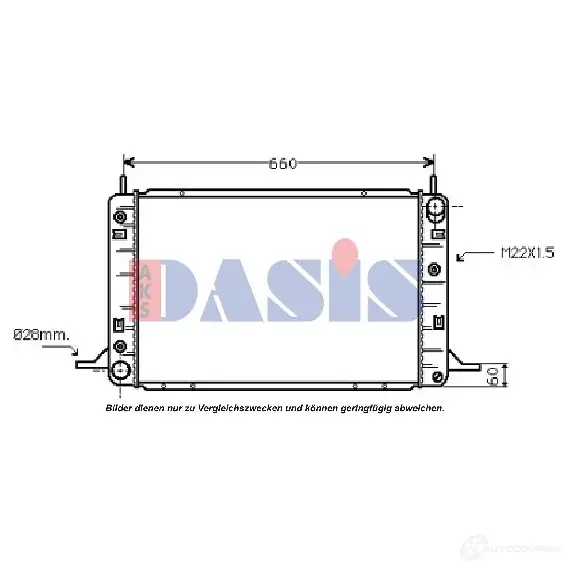 Радиатор охлаждения двигателя AKS DASIS 6108570 4044455176763 091410n 86MX N