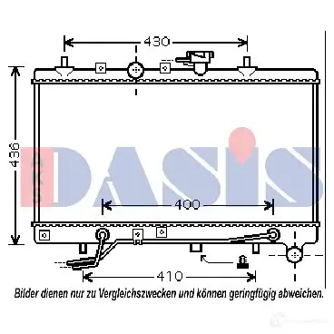 Радиатор охлаждения двигателя AKS DASIS 874215 K1 XTJF 4044455207931 510049n