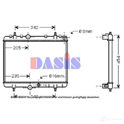 Радиатор охлаждения двигателя AKS DASIS DMJO ZHR 4044455203988 160062n 6108882 изображение 0