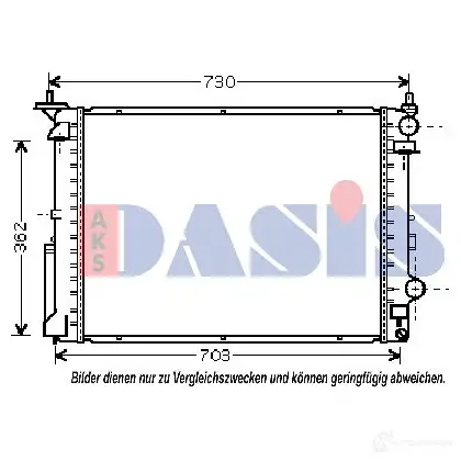 Радиатор охлаждения двигателя AKS DASIS 871030 180034n T 6UBG 4044455201946
