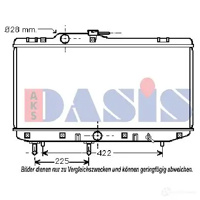 Радиатор охлаждения двигателя AKS DASIS Y29P6H N 4044455187196 871784 211680n