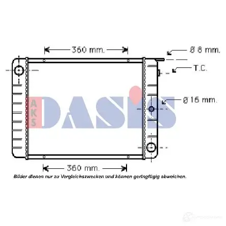 Радиатор охлаждения двигателя AKS DASIS 220630n BL3XD 7 6109002 4044455188346