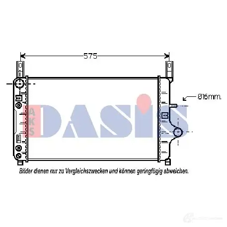 Радиатор охлаждения двигателя AKS DASIS 090900n 4044455176350 J B8MY 868150