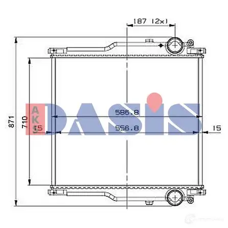 Радиатор охлаждения двигателя AKS DASIS 390044s 4044455680222 873304 Y O15R