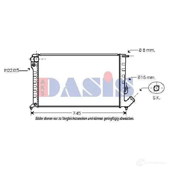 Радиатор охлаждения двигателя AKS DASIS 060015n 4044455201410 D 5TLO 866855