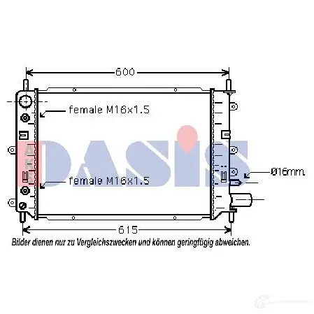 Радиатор охлаждения двигателя AKS DASIS 4044455176268 090810n RS6V PAS 868144