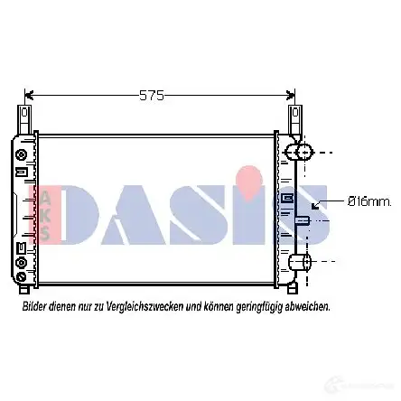 Радиатор охлаждения двигателя AKS DASIS K6V8X 4L 090110n 4044455175698 868086