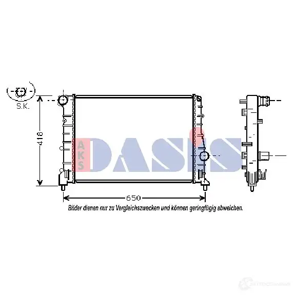 Радиатор охлаждения двигателя AKS DASIS 010006n DW FY1M 4044455203063 865783