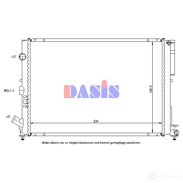 Радиатор охлаждения двигателя AKS DASIS 6108928 4044455185390 181270n ZLMV I изображение 0