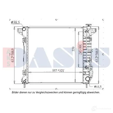 Радиатор охлаждения двигателя AKS DASIS 4044455563938 N 8BM6ZN 520138n 874708