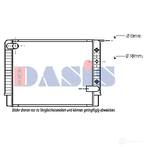 Радиатор охлаждения двигателя AKS DASIS 872074 4044455188230 3 KMKG 220450n