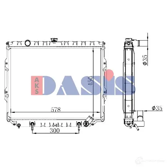 Радиатор охлаждения двигателя AKS DASIS AEYO5 Z 510196n 874357 4044455685074 изображение 0