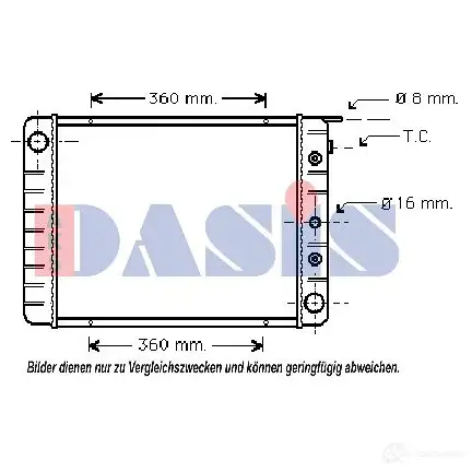 Радиатор охлаждения двигателя AKS DASIS 220600n O 4EC3GE 4044455188322 872080