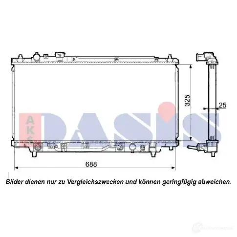Радиатор охлаждения двигателя AKS DASIS N Z21U 6108654 110003n 4044455196020