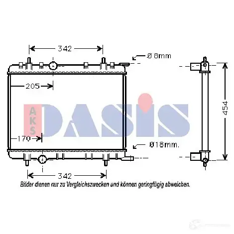 Радиатор охлаждения двигателя AKS DASIS 090350n 4044455175889 I4 PSYGP 868118 - Изображение 1