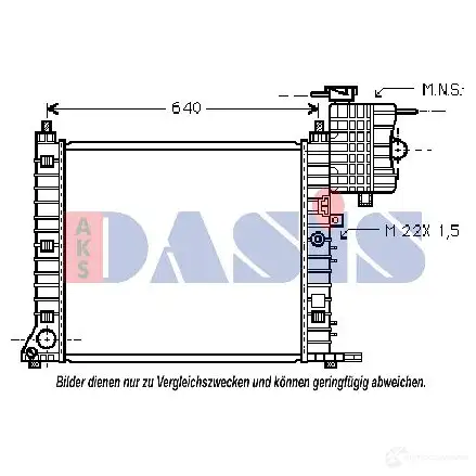 Радиатор охлаждения двигателя AKS DASIS 869538 4044455157250 UQQK ES 131900n изображение 0