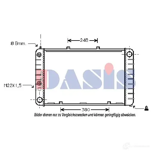 Радиатор охлаждения двигателя AKS DASIS 870945 4044455184164 UNZ CIG 170080n