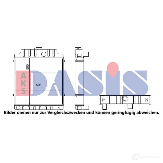 Радиатор охлаждения двигателя AKS DASIS YNM74 U 440057n 4044455460800 873649 изображение 0