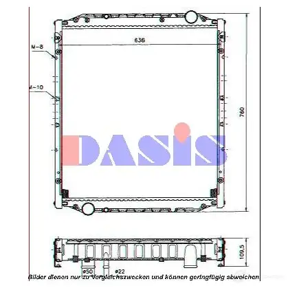 Радиатор охлаждения двигателя AKS DASIS TQA FKOR 872318 4044455159728 261950n