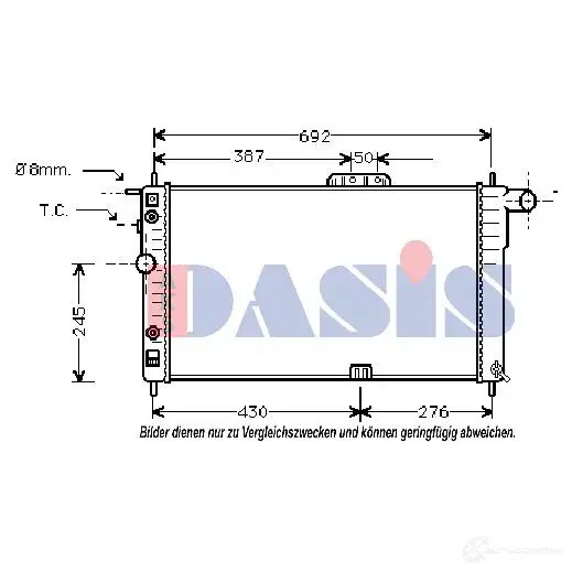 Радиатор охлаждения двигателя AKS DASIS 4044455191964 510020n 3 E5ISBA 874186