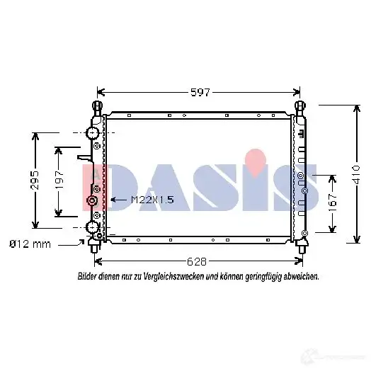 Радиатор охлаждения двигателя AKS DASIS 080950n 867704 4044455175292 9G 4U7