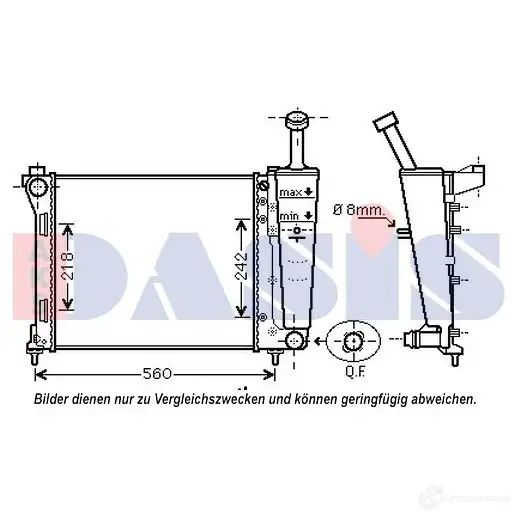 Радиатор охлаждения двигателя AKS DASIS 4044455539742 J O4D7 300018n 872748