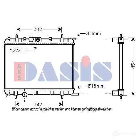 Радиатор охлаждения двигателя AKS DASIS 4044455196303 6108422 061040n EY E8Z5