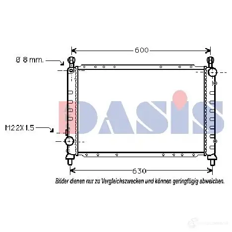 Радиатор охлаждения двигателя AKS DASIS 010009n 4044455100010 865786 5S N5VX