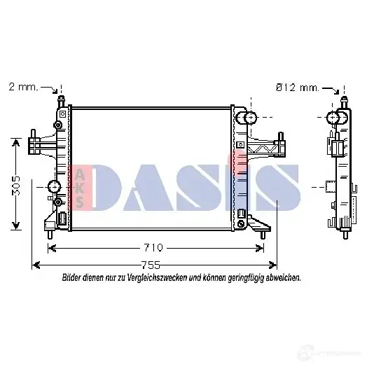 Радиатор охлаждения двигателя AKS DASIS FR IVI 150012n 4044455196235 870104