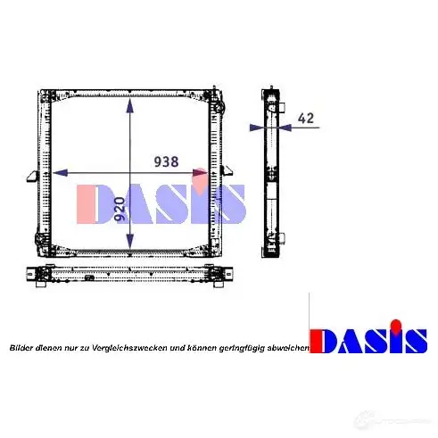 Радиатор охлаждения двигателя AKS DASIS B VPY8 872263 260007n 4044455161103