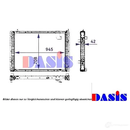 Радиатор охлаждения двигателя AKS DASIS 260008n C7I XT 872265 4044455161110