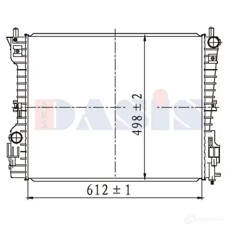 Радиатор охлаждения двигателя AKS DASIS 874715 6XK NV 520145n 4044455680185