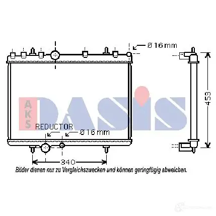 Радиатор охлаждения двигателя AKS DASIS OKW5 FK 4044455208402 160106n 870715 изображение 0