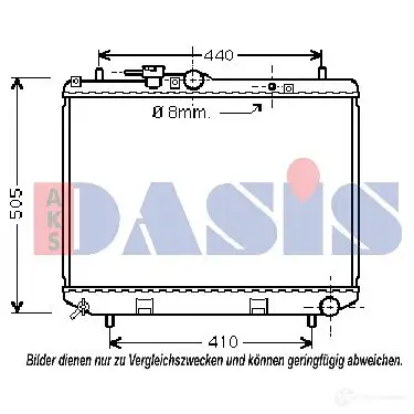 Радиатор охлаждения двигателя AKS DASIS DU79 T 4044455190219 360190n 873097
