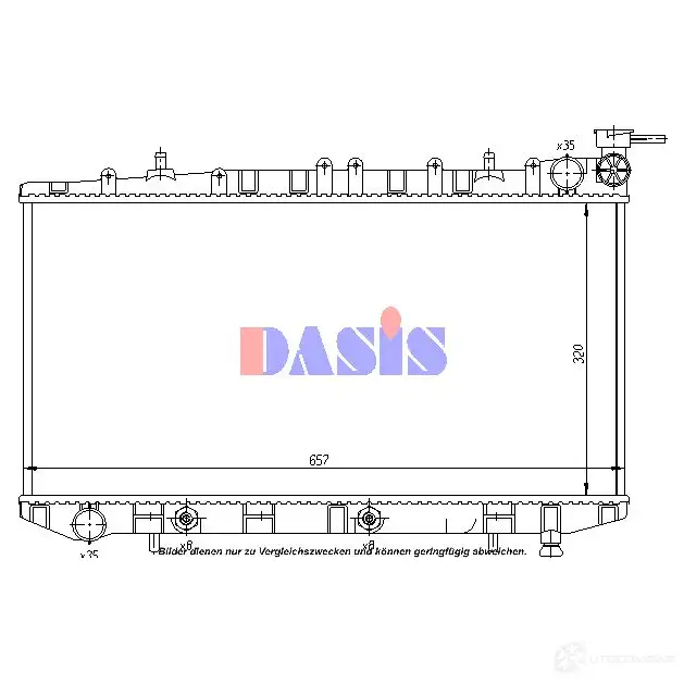 Радиатор охлаждения двигателя AKS DASIS 9IX1AA 6 4044455174547 867465 073230n
