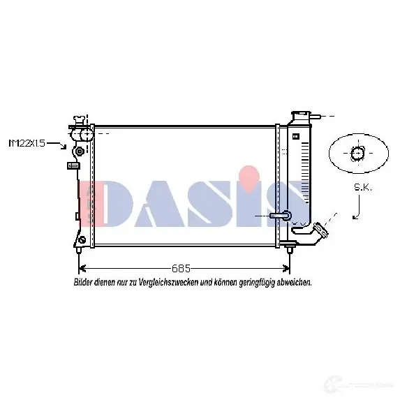 Радиатор охлаждения двигателя AKS DASIS 4GV TACL 4044455193234 060005n 866847