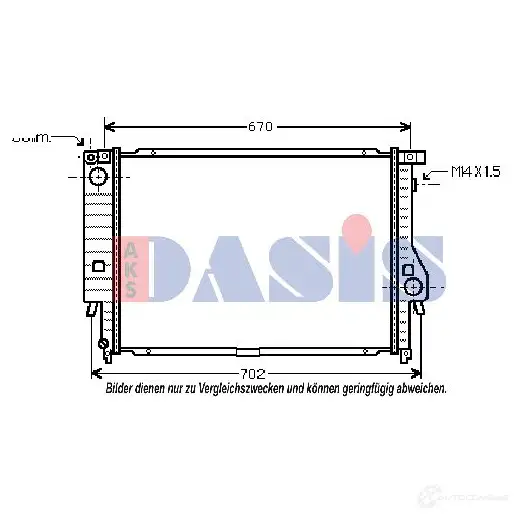Радиатор охлаждения двигателя AKS DASIS 4044455171898 YCA JV58 051450n 866566