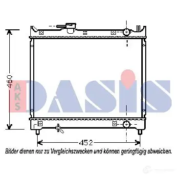 Радиатор охлаждения двигателя AKS DASIS 320009n 4044455202134 872788 NF7 O8R4 изображение 0