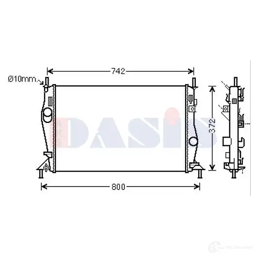 Радиатор охлаждения двигателя AKS DASIS 4044455680963 DLB8 B 868095 090121n изображение 0