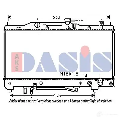 Радиатор охлаждения двигателя AKS DASIS 4044455193654 871797 211990n W JKGFIO