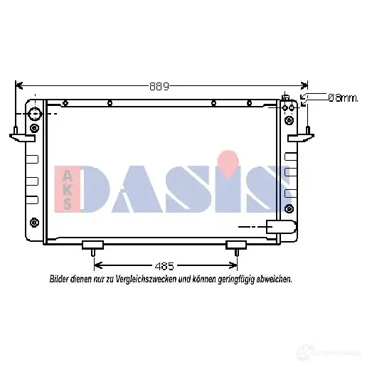 Радиатор охлаждения двигателя AKS DASIS 4044455190745 370440n 873190 JVF0W 8 изображение 0