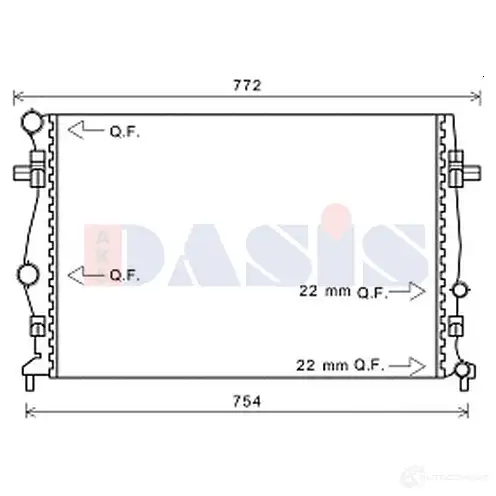 Радиатор охлаждения двигателя AKS DASIS 873911 47E NA 4044455549765 480092n